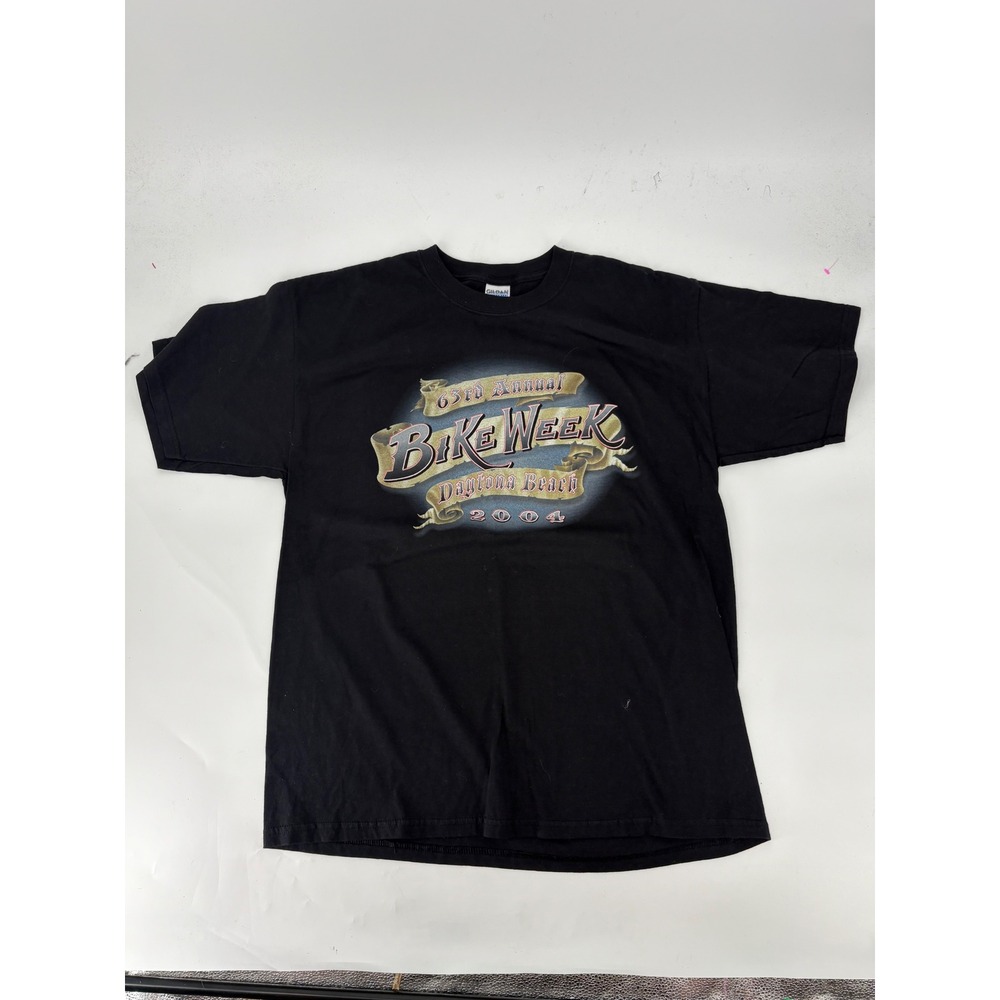 Vintage 2004 Daytona Beach Bike Week T Shirt Mens XL Black Motorcycle Graphic